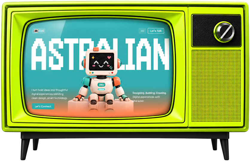Retro TV showing a Syntaxx project